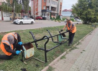 Ремонт скамеек, грейдирование и полив цветов: на улицах Рубцовска продолжает работать «АвтоСпецТехника»